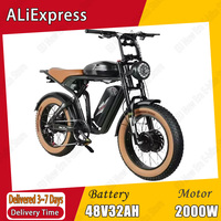 SAMEBIKE M20 E-Bike 2000W Brushless Motor 48V32AH Dual Battery Hydraulic Brake Electric Bicycle 20*4 Inch Fat Tire Electric Bike