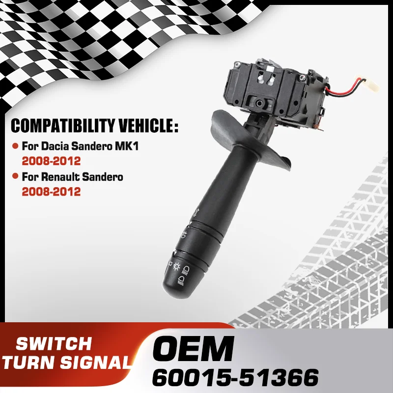 

Car Turn Signal Head Light Lamp Combination Switch For Dacia Sandero B90 MK1 2008-2012 Renault Sandero 2008-2012 60015-51366