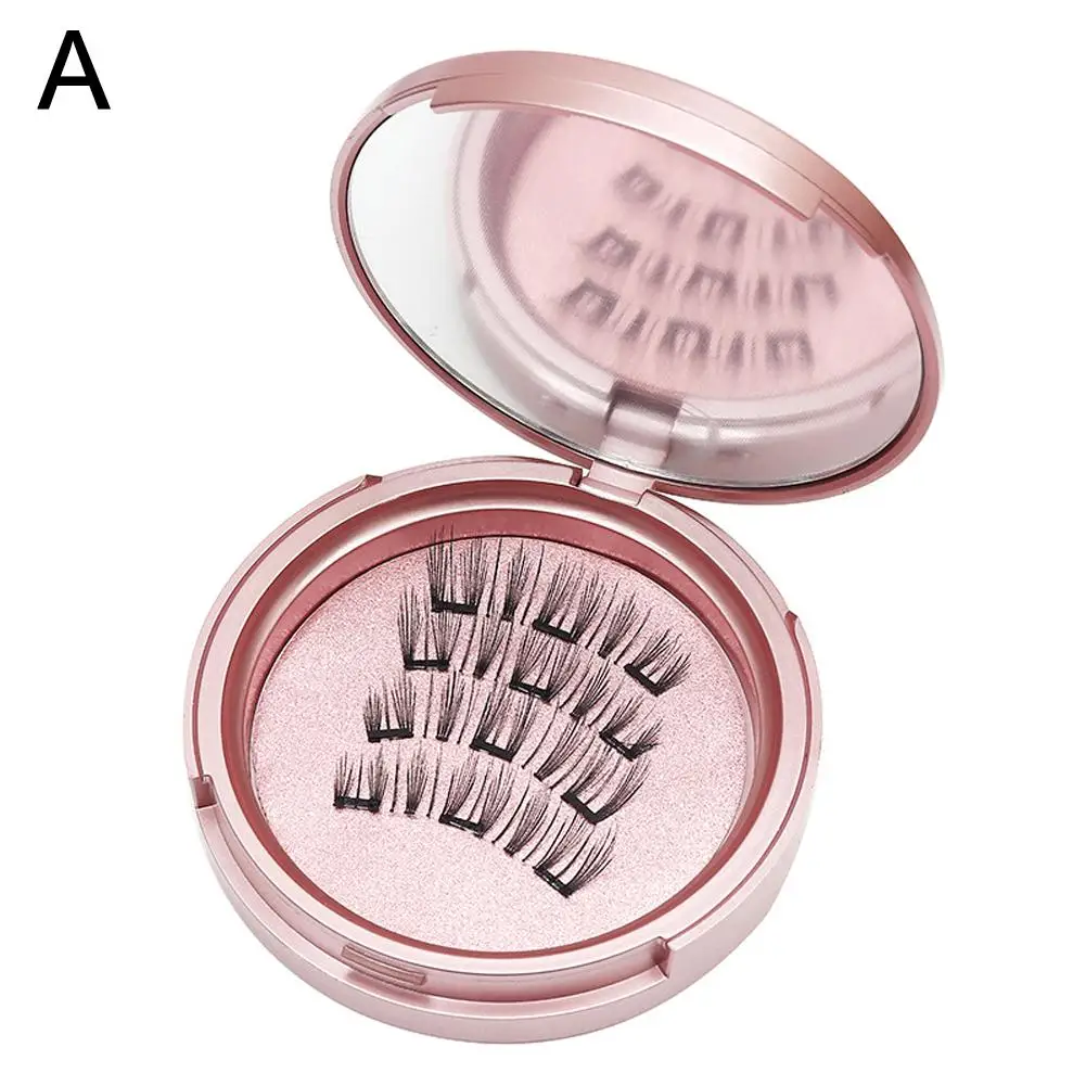 2 Pair False Magnetic False Eyelashes Soft Cat Eye False Eyelashes Long Wispy 3D Mink Lashes Makeup Eyelash Extension Fake Lashe