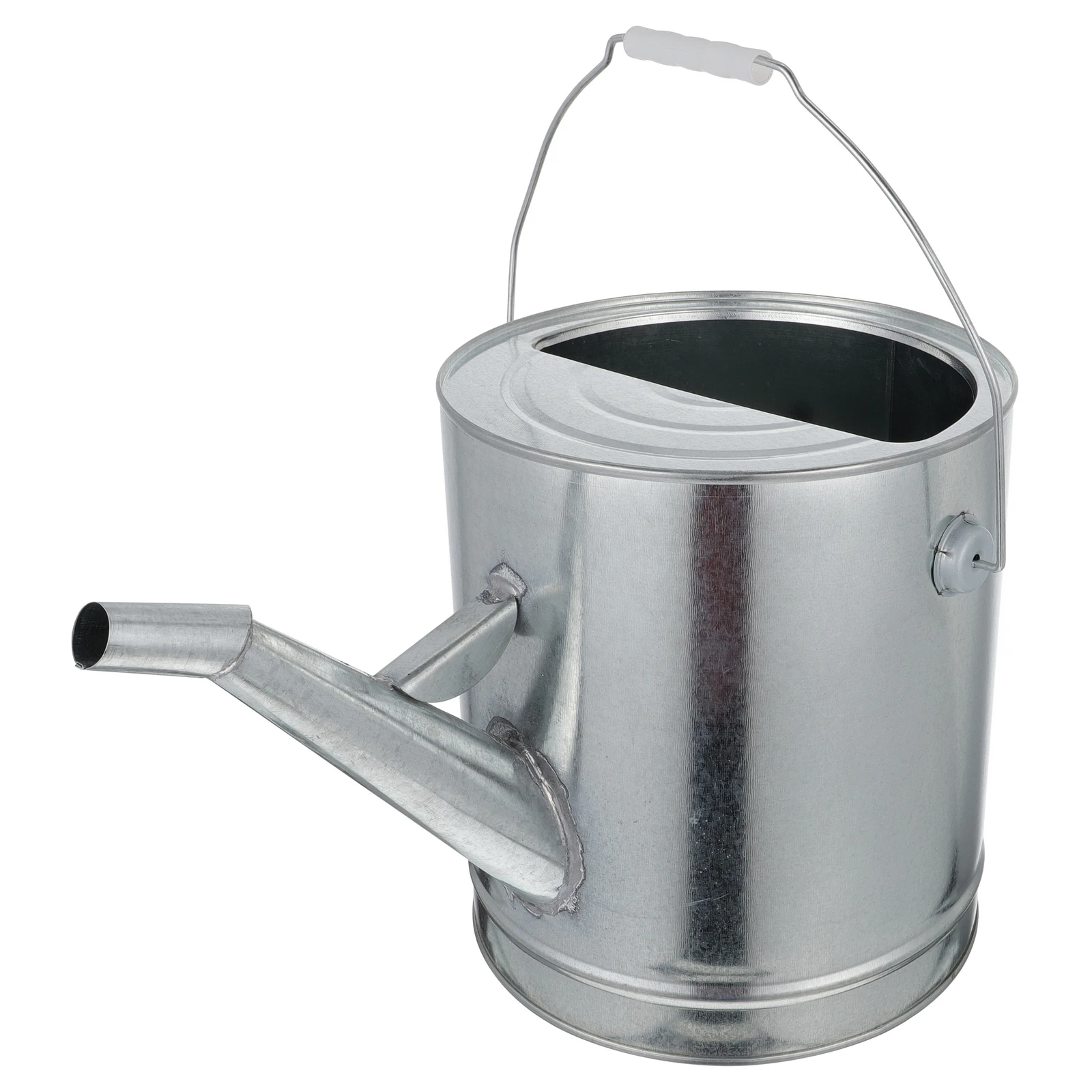 

Portable Thickened Tin Oil Barrel Silver Standby Storage Container Large Outlet Inlet Handle Home Industrial Use Non