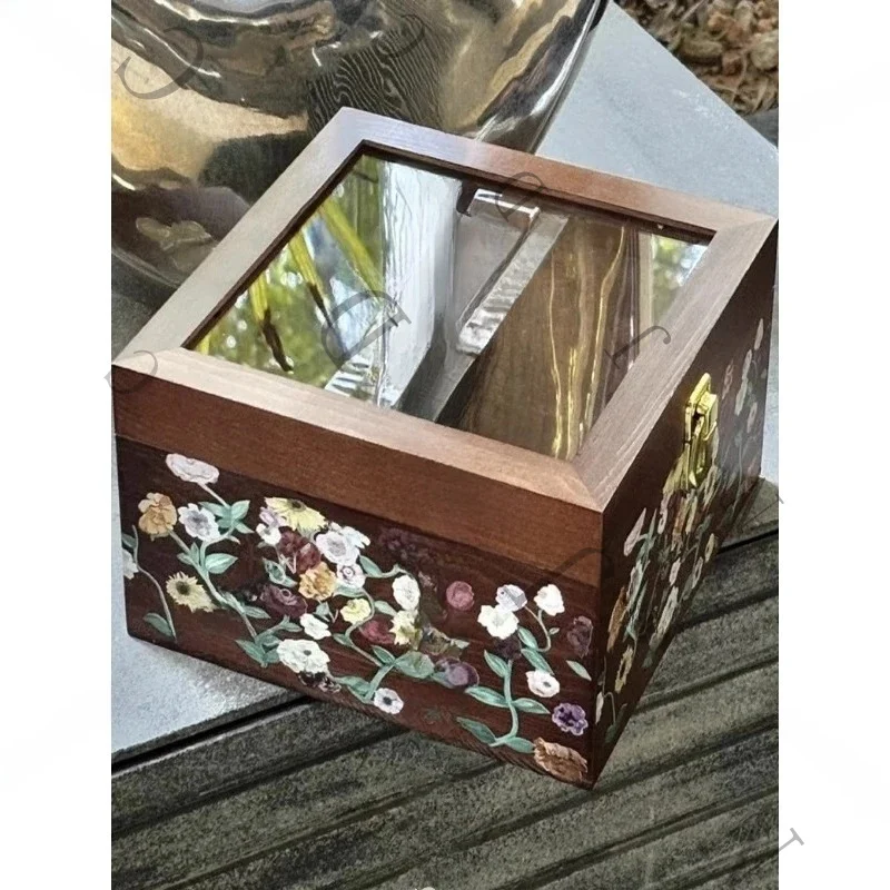 CD With Flower Pattern Bracelets; Friendship Bracelet; Small Card Storage Box; Vintage Beautiful Product