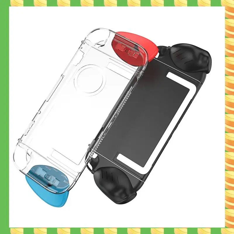 

AB53 Transparent Shell+Grip Case Kit For Switch2 Game Console Ergonomic Grip Protective Case Shell Cover With Replace Grips B