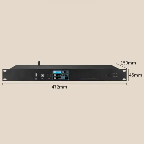 KTV Audio Processor With 4 Stage Feedback Elimination 7 Band Reverb EQ 10x2 Vocal Tuning For Professional Karaoke Systems