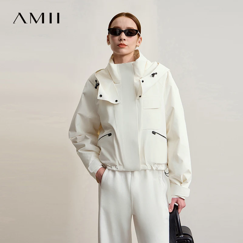 AMII Piumini con cappuccio Donna 2025 Inverno Nuovo Allentato Casual Piumino corto Impermeabile Abiti versatili per le signore 12524029