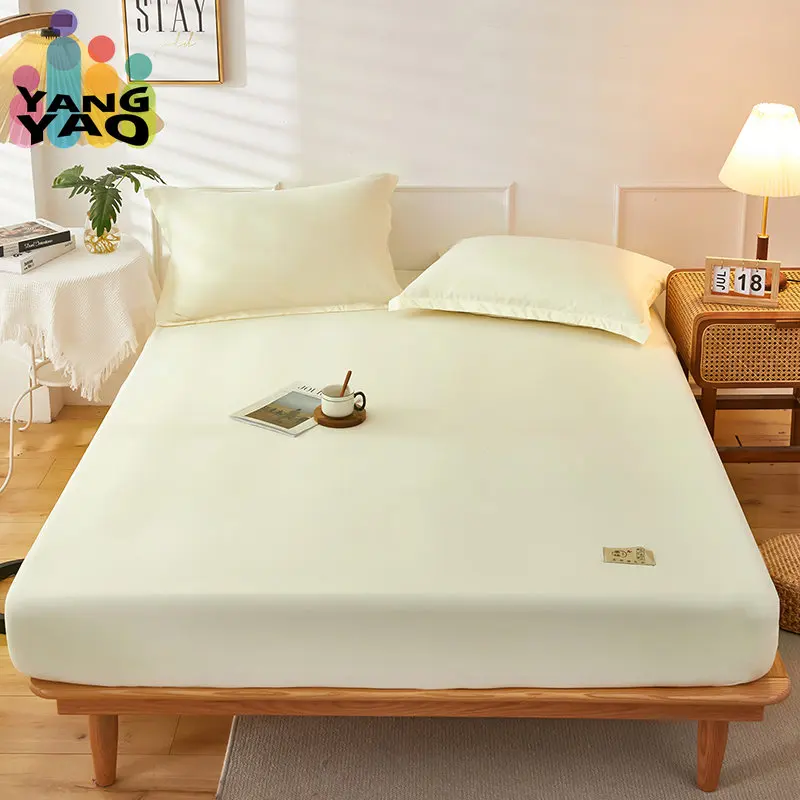 

100% Pure Cotton Fitted Bed Sheet Single Twin Double Queen King Size Bed Sheet with Elastic Bottom Cotton Mattress Cover Pad 1pc