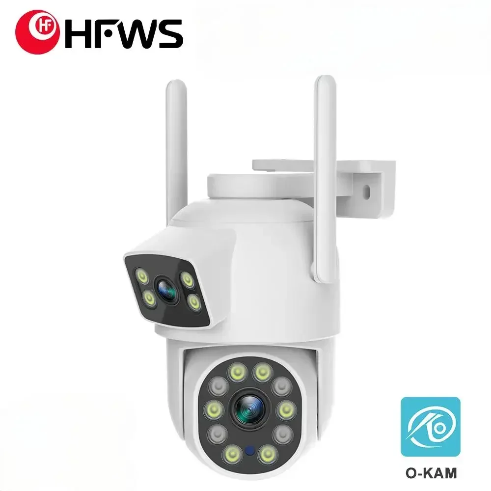 

HFWVISION 6MP PTZ Wifi camera equipped with dual lens dual screen AI human detection outdoor wireless CCTV security IP camera