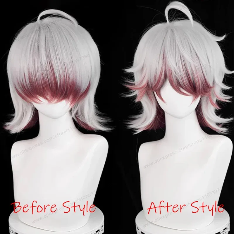 25COSDoomsday Rescuer Ada Mesmer Cosplay Perücke Rare Case Patient Cosplay Silber Weiß Braun Rot Hitzebeständiges Kunsthaar