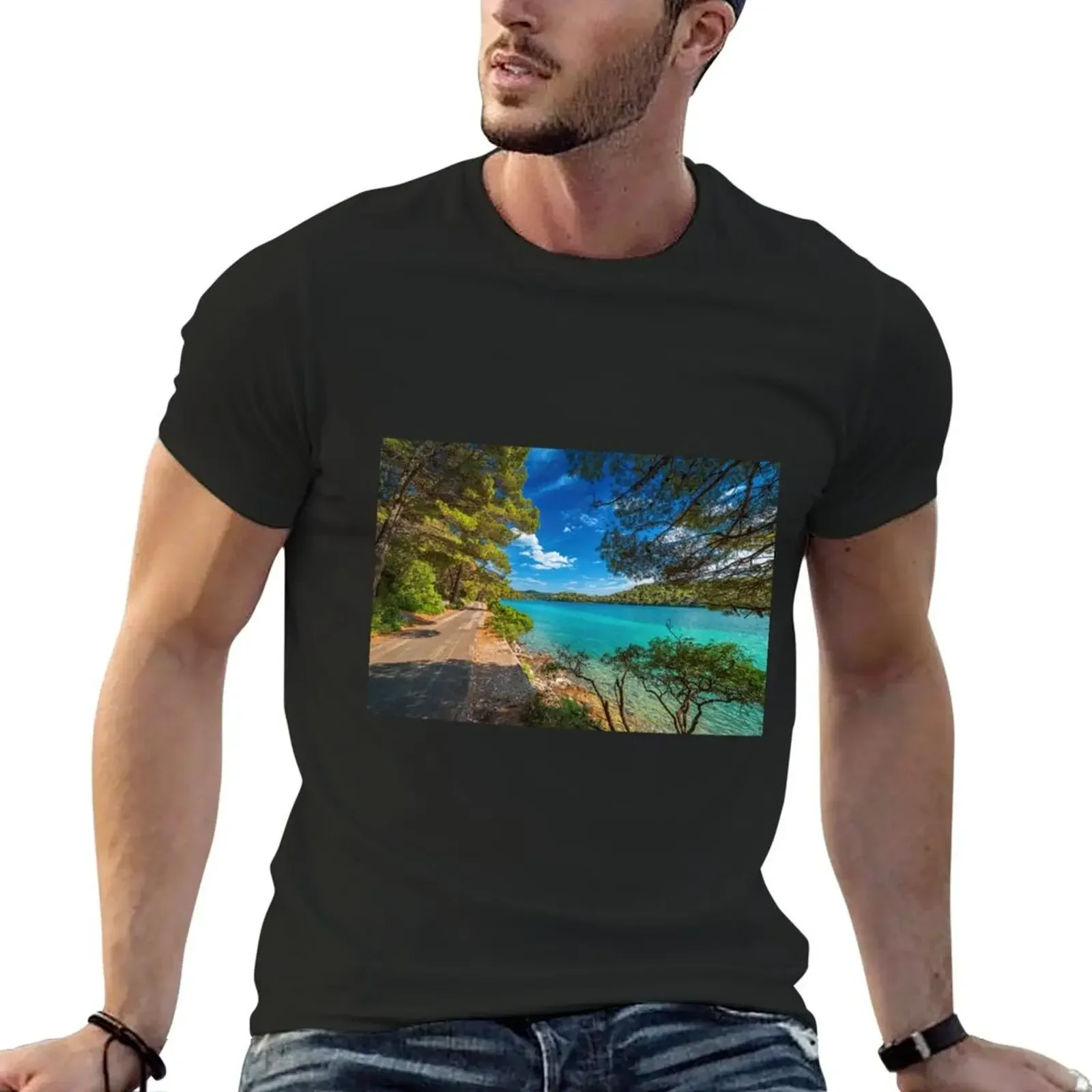 Summer Photo Turquoise Lake Island Mljet In Croatia Landscape Photography Nature Travel Vacay T-Shirt