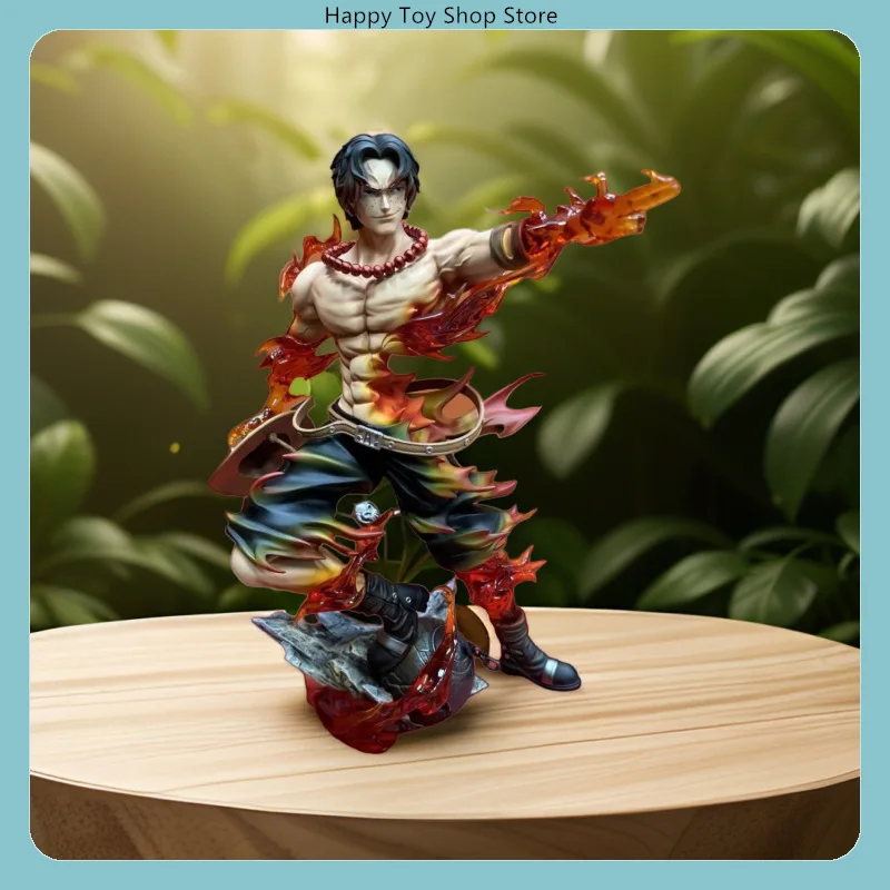​ Una pieza llama Ace flor versión dedo sonrisa escena 26cm figura de Anime estatua decoración de escritorio regalo ​