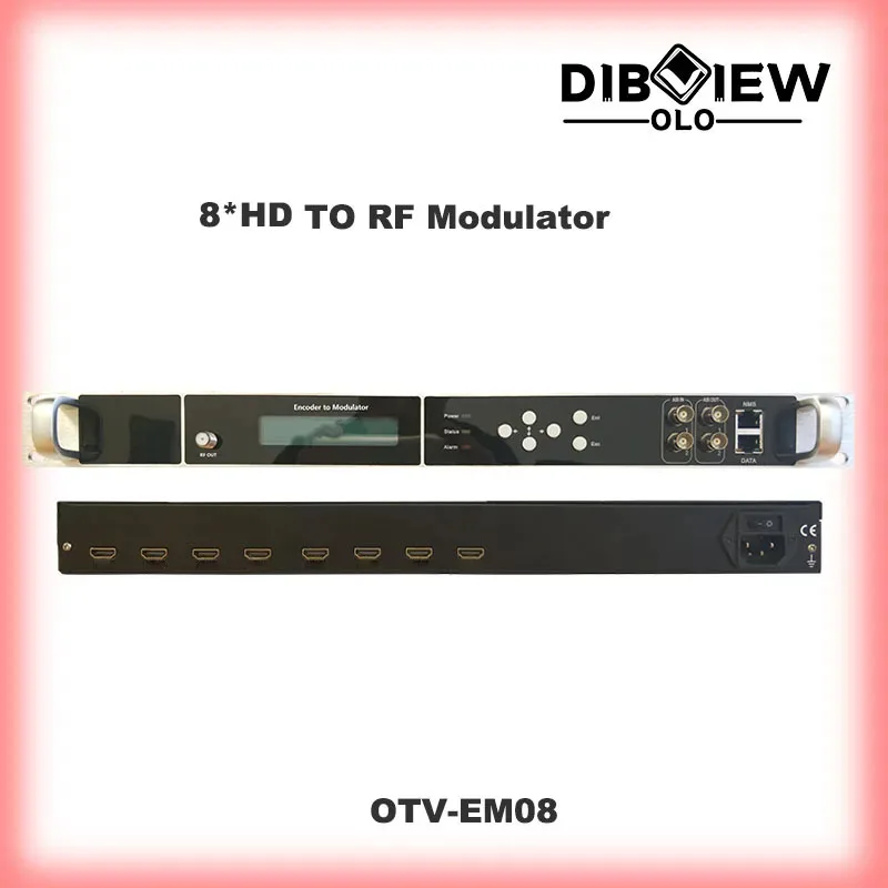 OTV-EM08 Digital TV 8Chs HDMI-Compatible Modulator With 4 RF DVB-C(QAM)/DVB-T/ATSC-T(8VSB)/ISDB-T/Tb Output Modulator