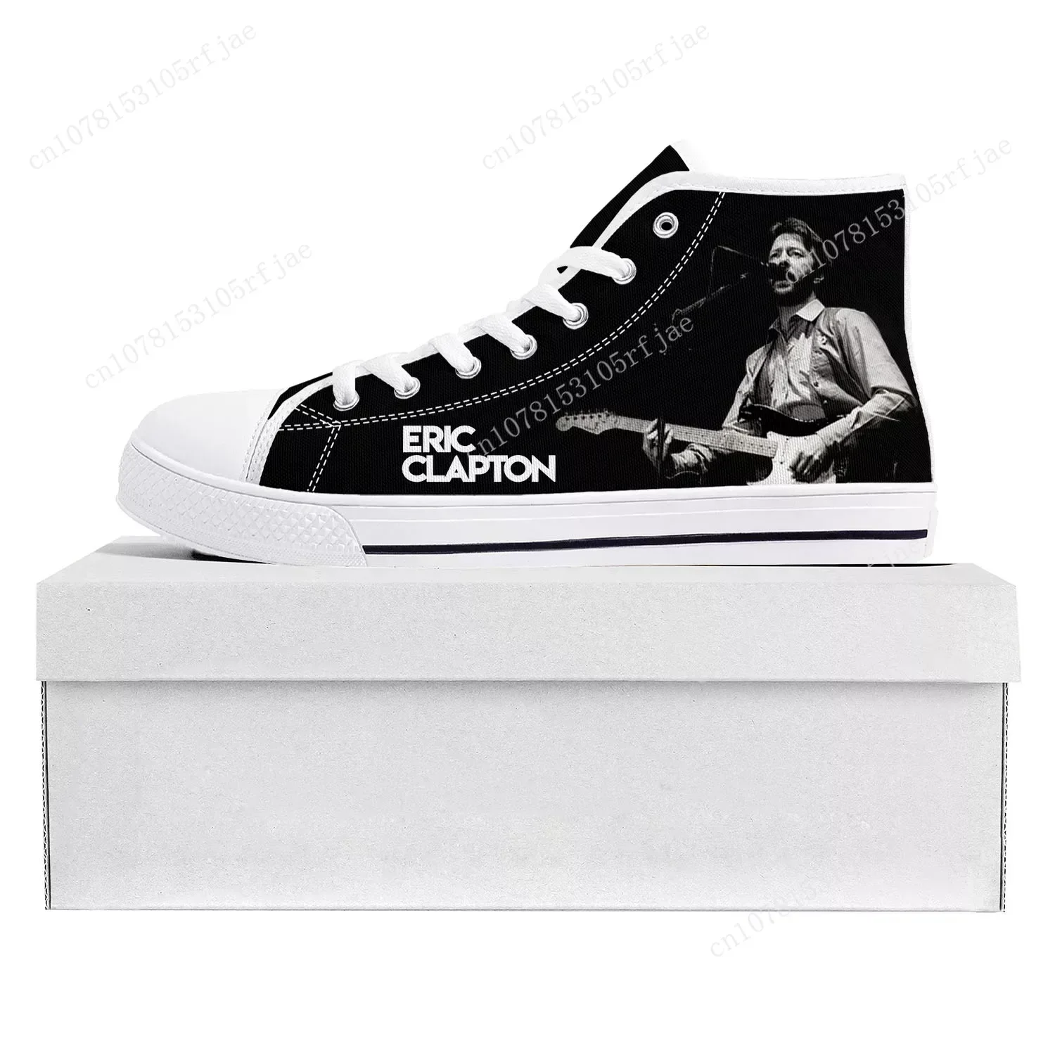 Eric Clapton Rock Musician Guitar High Top High Quality Sneakers Mens Womens Teenager Canvas Sneaker Couple Shoe Custom Shoe