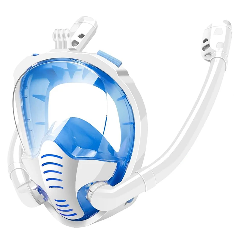 Anti-fog professional double-tube snorkeling full face mask careta de buceo