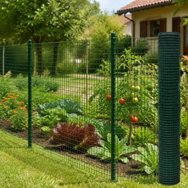 PVC-beschichtetes verzinktes Stahlgitter 1000 x 100 cm, einfach zu schneiden und zu installieren, ideal für Gartenzaun, Pflanzenschutz und zur Herstellung von Volieren und Käfigen für kleine Gärten