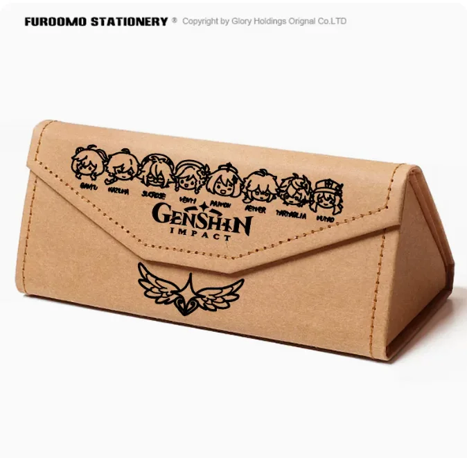 Anime Genshin Impact Ganyu Hutao Fold Pencil Case Protective Hard Eye Glasses Case Portable Storage Sunglasses Box 1498