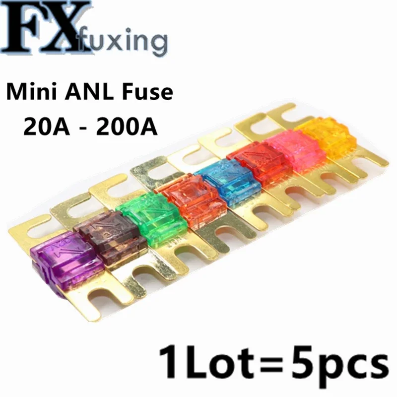 5Pcs/Set 30 40 60 80 100A 125A Nickel Plated Car Stereo Audio 32V AFS Mini ANL Fuses Auto Stud Fuses Circuits Protection Fuse