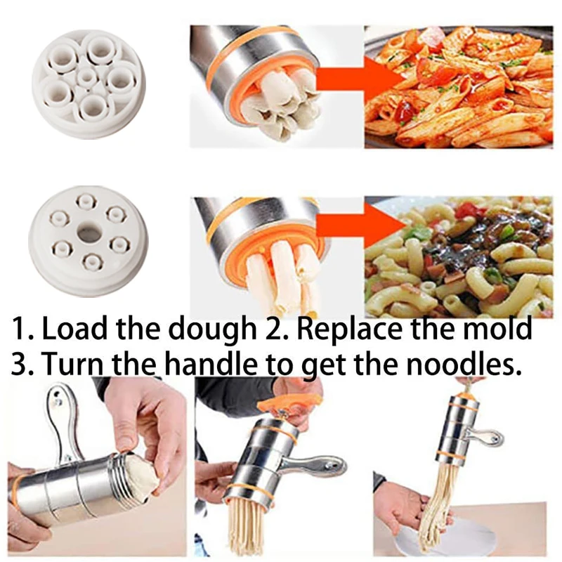 Stainless Steel Household Small Manual Pasta Maker Kitchen Machine Hand Pressure Italy Noodle Pressing Machine