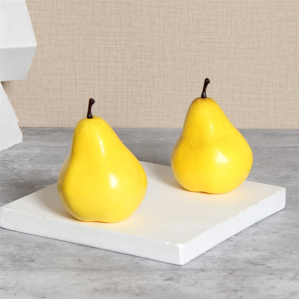 6 Stück, künstliche Birnenmodelle, künstliche Früchte, Obsttablett für Zuhause, Restaurant, Partydekoration, Fotografie-Requisiten – Detail 5