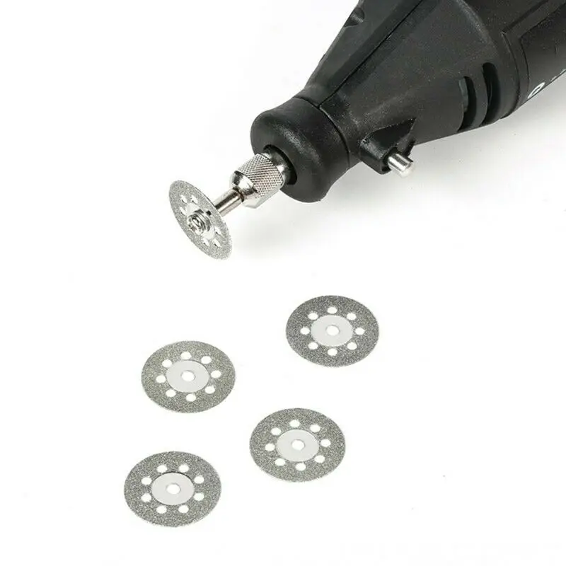 60Pcs Mini Diamond Cutting Disc Wheel Saw Blades Set + Drill Bit For Rotary Tool