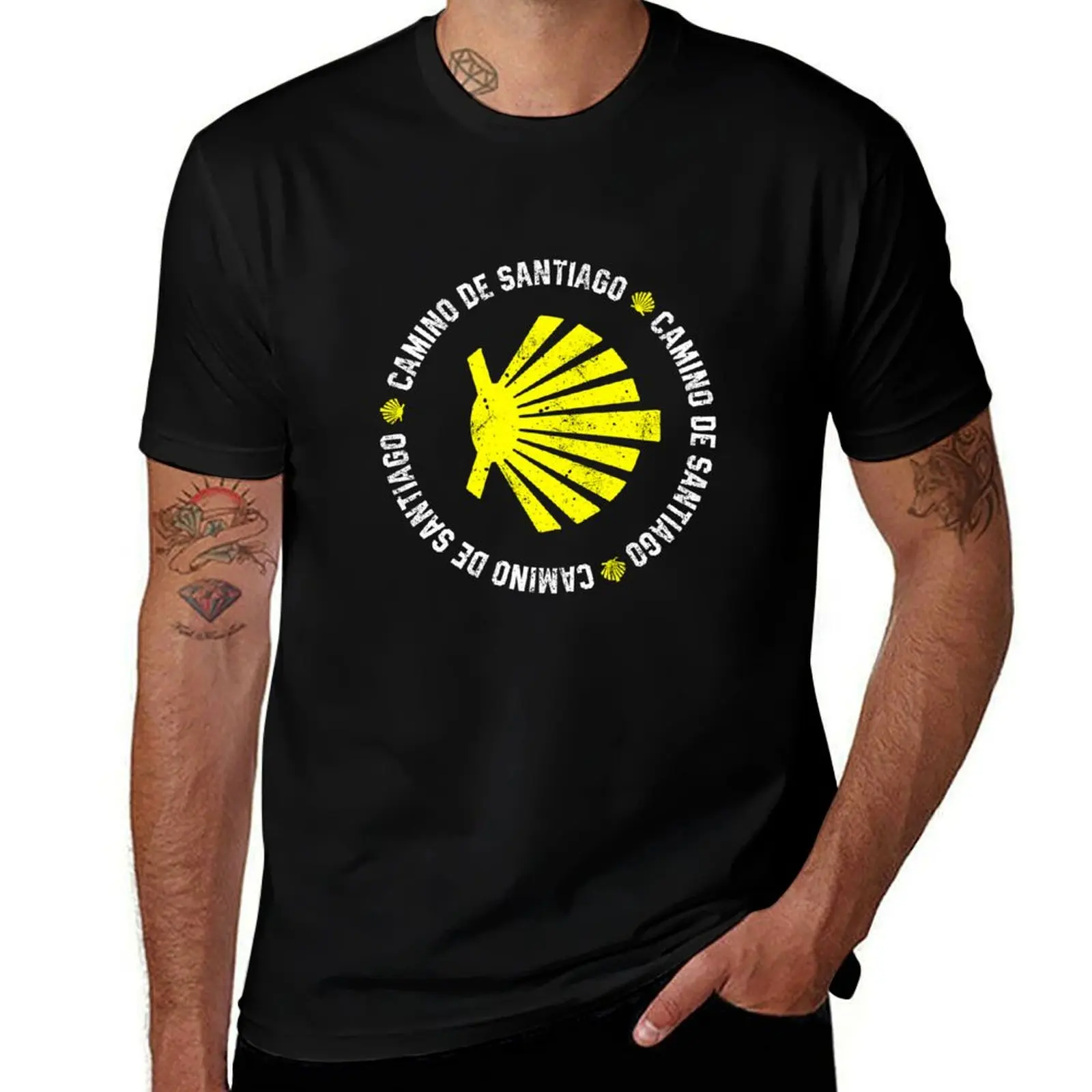 Buen Camino de Santiago. Compostela Peregrino T-Shirt Anti-Pilling Casual T-Shirt