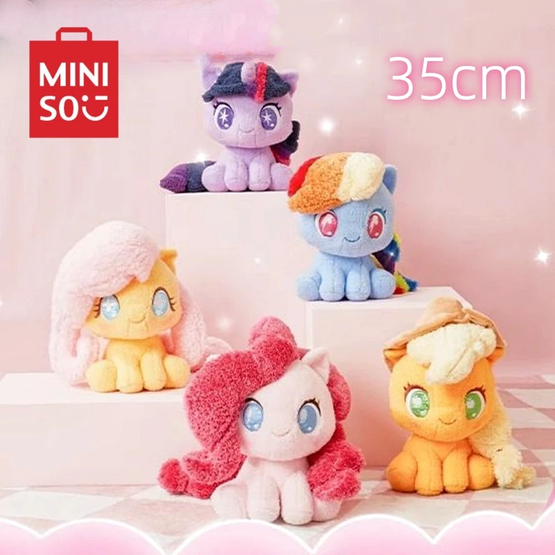 

Аниме Miniso My Little Pony Q Version, 35 см, сидячая кукла, мультяшная милая детская креативная подушка для комнаты, игрушка, милые детские подарки