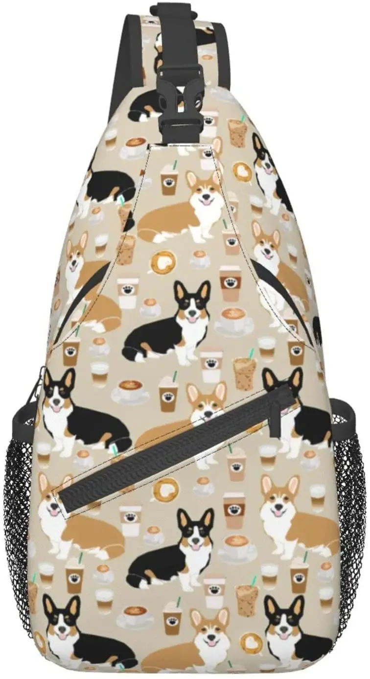 

Corgi Sling Bag Crossbody Sling Backpack Gifts For Corgi Lovers Travel Hiking Chest Bag Daypack Purses Shoulder Bag Women Men's