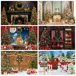 Christmas Backdrop for Photography Interior Xmas Winter Fireplace Window Gifts  Family Kids Portrait Photocall Background Studio