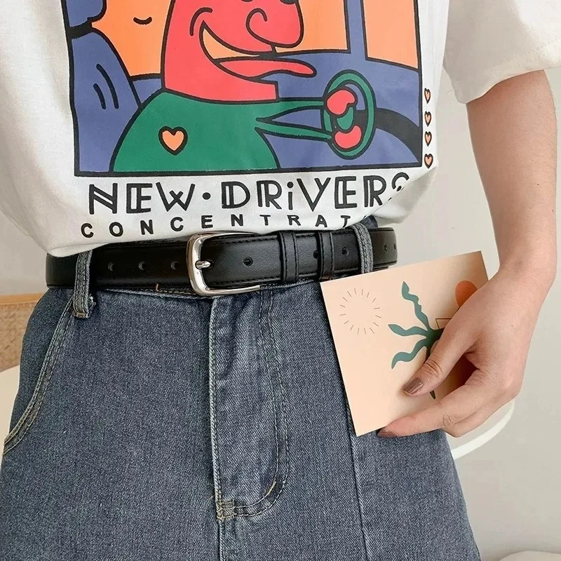 

1pc Women's Belt Fashion Simple Versatile Belt Authentic High Grade Trend Soft Faired with Western Trousers Jeans Lady