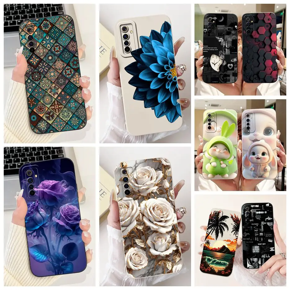 Für Realme 6 Pro Fall Realme 6i 6S Luxus Blumen Candy Gemalt Abdeckung Weiche Silikon Telefon Fall Für Realme 6S 6i Realme6 Pro Taschen