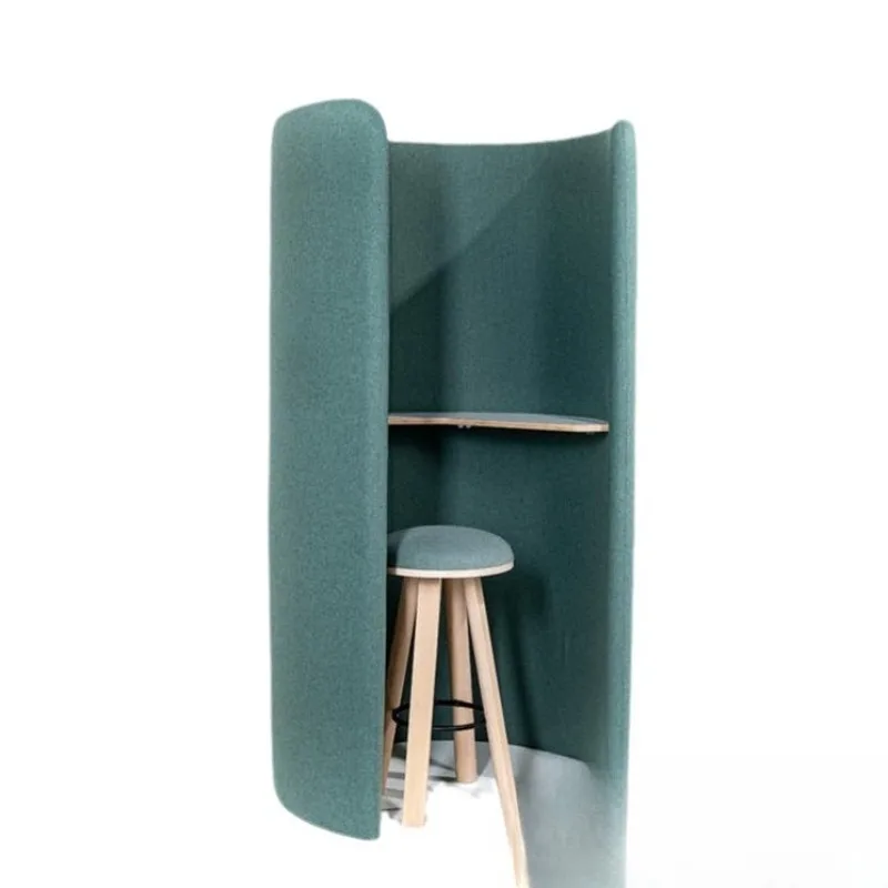 Open office area creative workstation, art partition screen silent phone booth shared soft bag fabric workstation