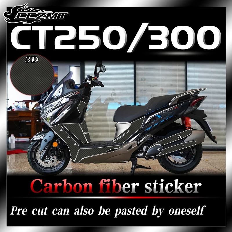 

For KYMCO XCiting CT250 CT300 2021 sticker 3D carbon fiber protection sticker decoration car sticker invisible car clothing film