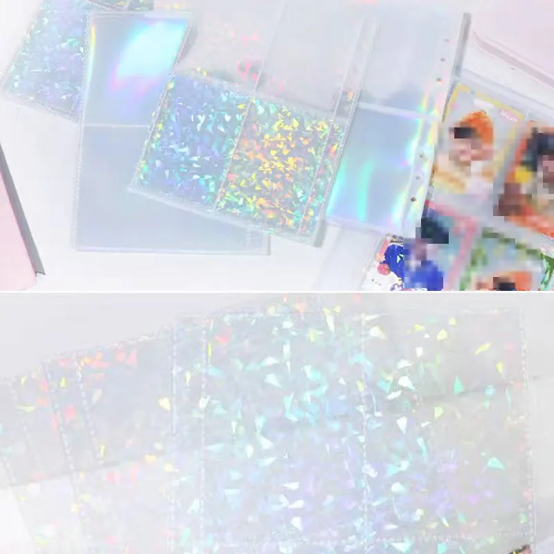20PCS A5 Laser Star Card Album Photo Album Inner Page Postcard Storage Albums Loose Page Bag Binder Photocards Folder Sleeves