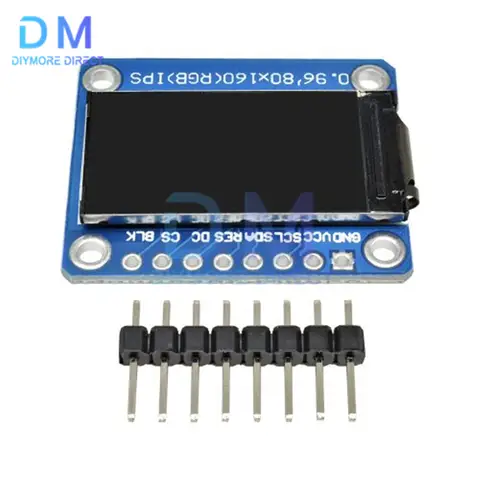 0.96 inch Full Color 80x160 IPS Full Color TFT LCD Display Module ST7735S Replace Power Supply for Arduino