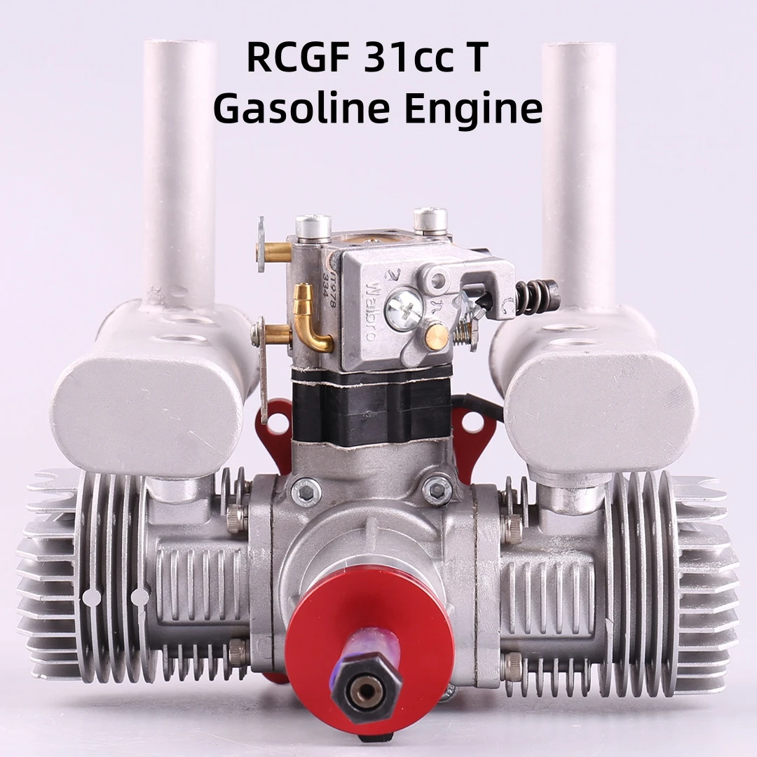 RCGF 31cc T Dual Cylinder Gasoline Engine RC Model Airplane Oil Powered Fixed Wing Aircraft Helicopter Engines