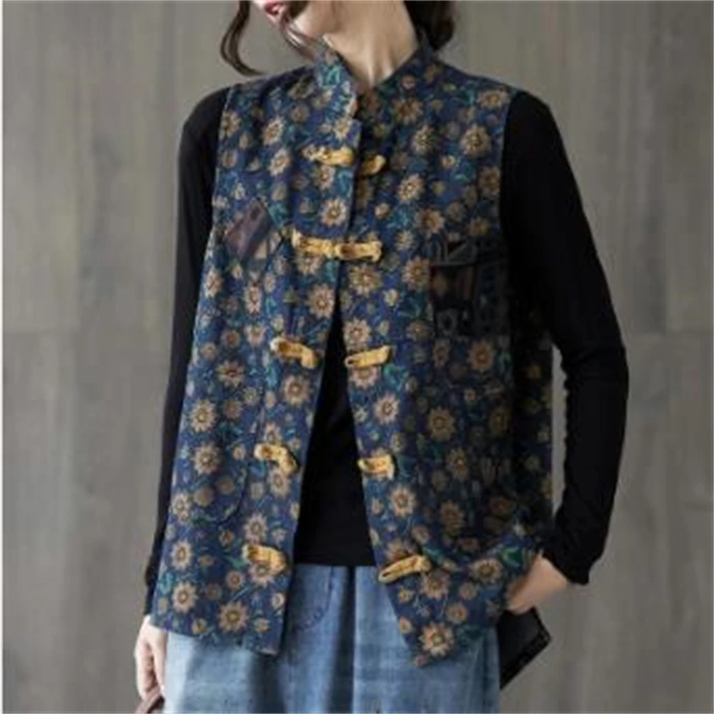 Vintage Style Women Denim Vest 2024 Spring Summer Sleeveless Coat Outerwear Spliced All-Match Design Female Gilet Jean Waistcoat