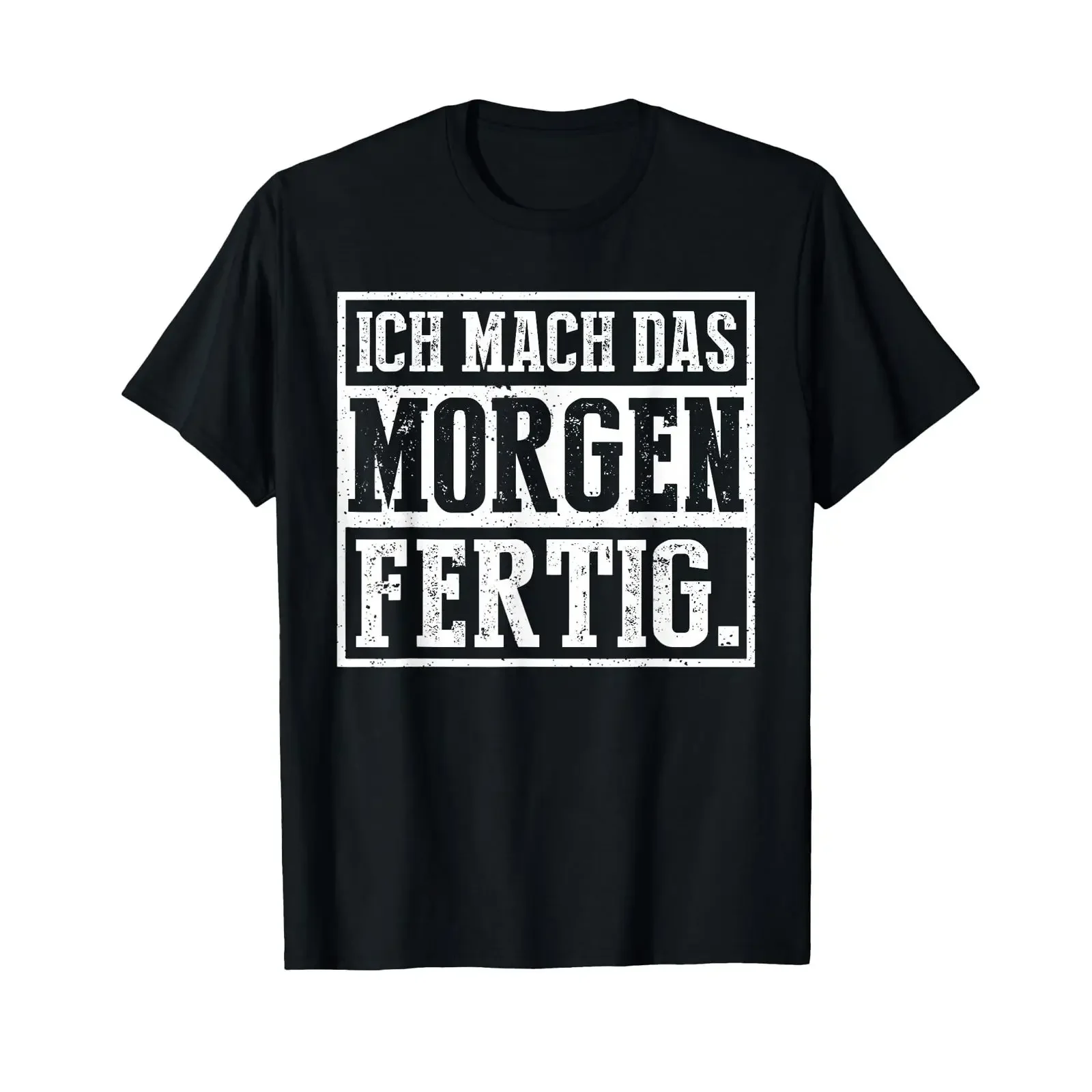 T shirt with German text Ich Mach Das Morgen Ready Language vintage Washed Breathable streetwear designer clothes homme Soft