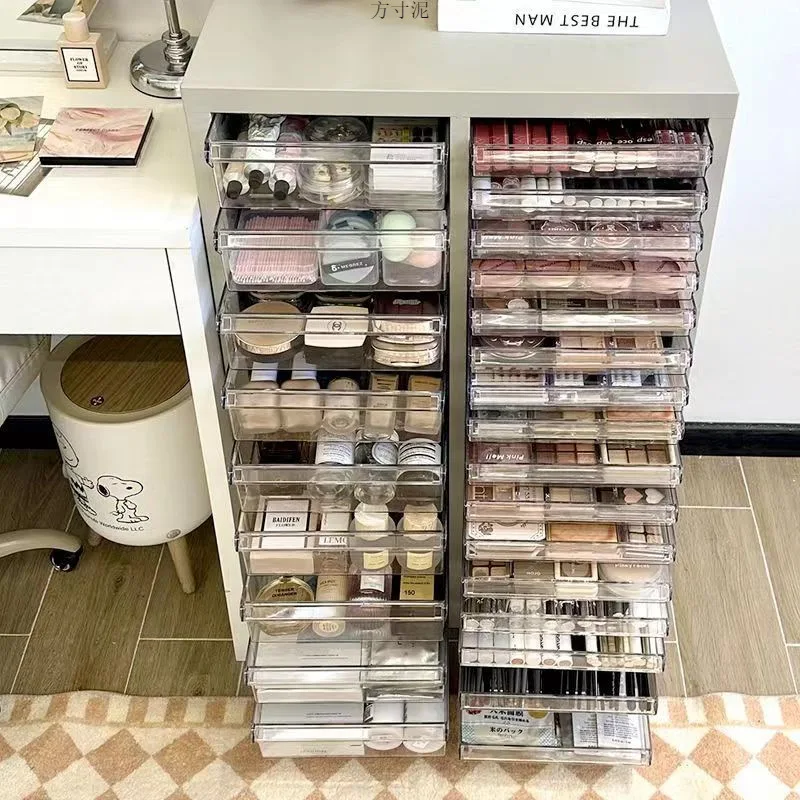 Multi-layer thickened A4 file cabinet, drawer type nail salon, transparent storage cabinet