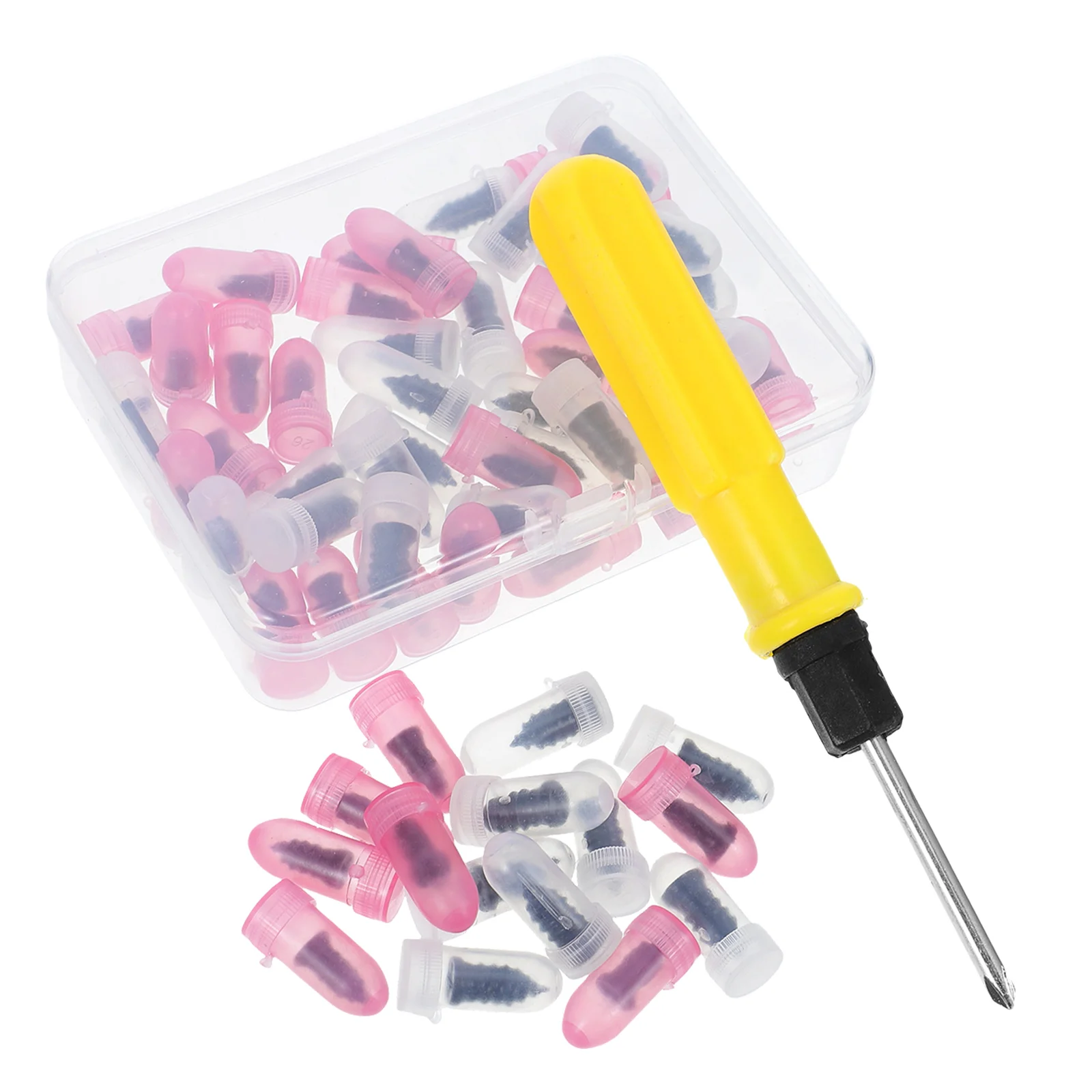 

1 set 1 Set Vacuum Tire Repair Kit Spiral Screw Plugs Fast Puncture Fix No Removal Needed For Car Motorcycle Atv Truck Tool