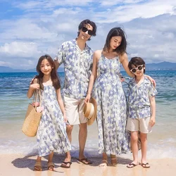Summer Family Beach Clothes Vacation Look Mom Dad and Children Clothing Father Son Matching Shirts Outfits Mother Daughter Dress