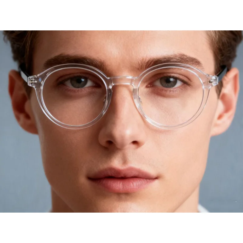 

Acetate Titanium Glasses Frame Male New Fashion Brand Design Retro Round Eyeglasses Women Vintage Eyewear for Man