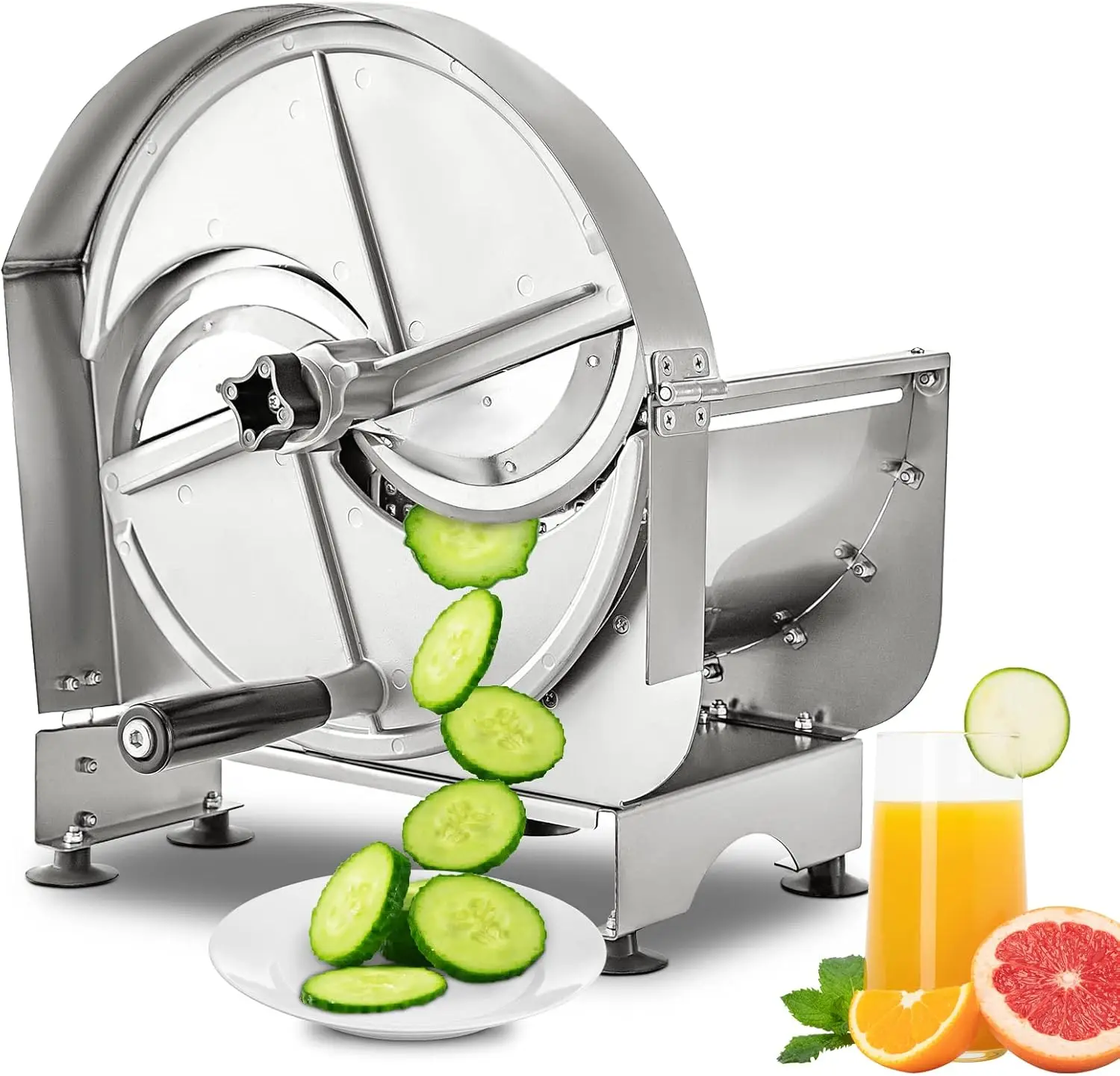 

Commercial Vegetable Slicer, 0.2-12mm Adjustable Thickness Manual Vegetable Slicer, Stainless Steel Multifunctional Commercial
