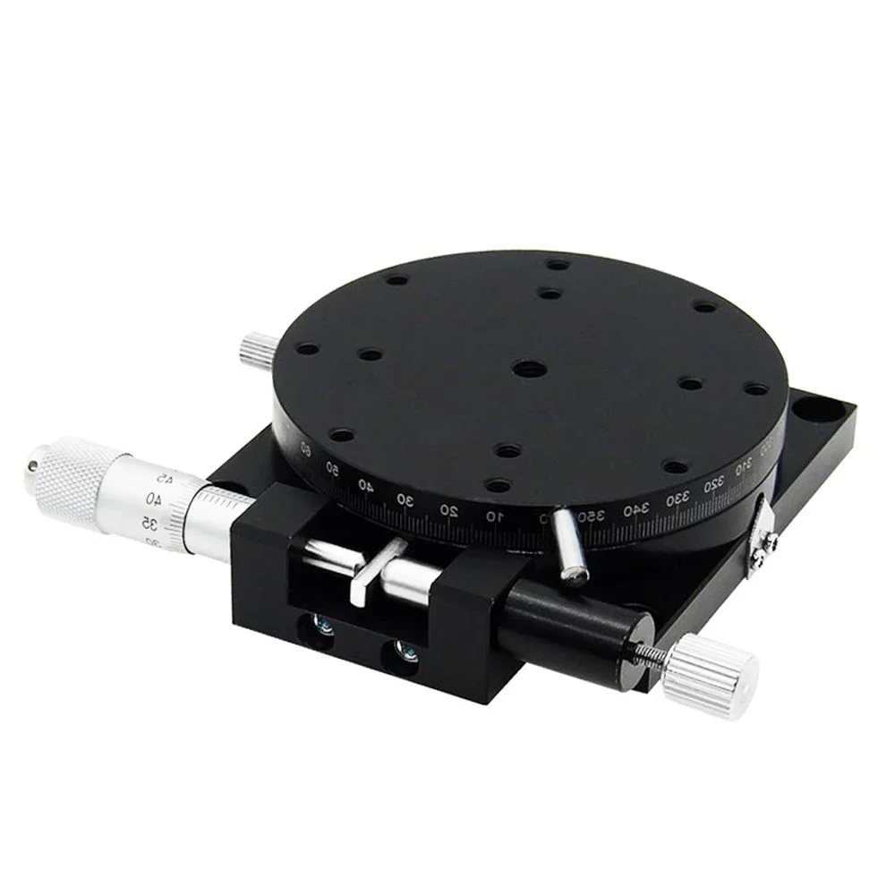 R Axis 360 Degree Rotary Sliding Table Manual Precision Optical Micrometer Adjust Angle Platform Linear Stage 40-125mm