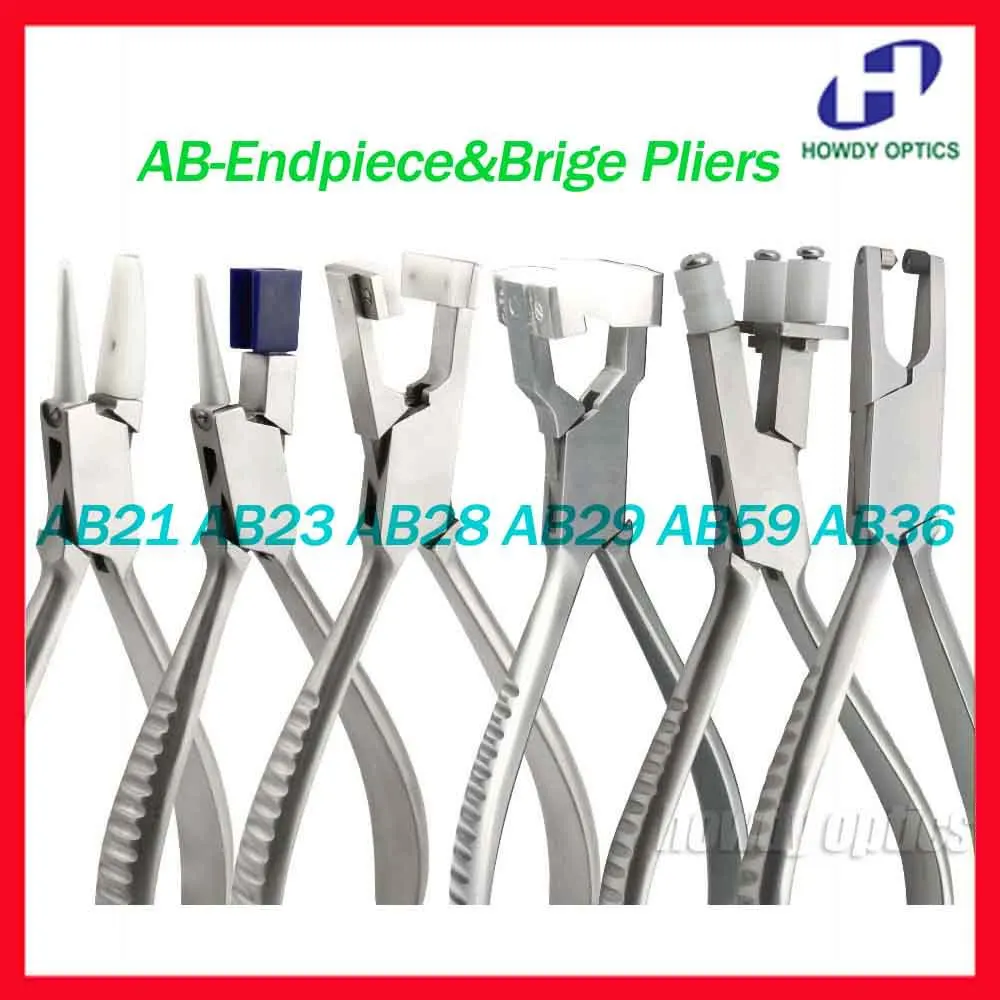 

Quality Eyeglasses Endpiece Bridge Plier AB21 AB23 AB28 AB29 AB59 AB36 Glasses Tool