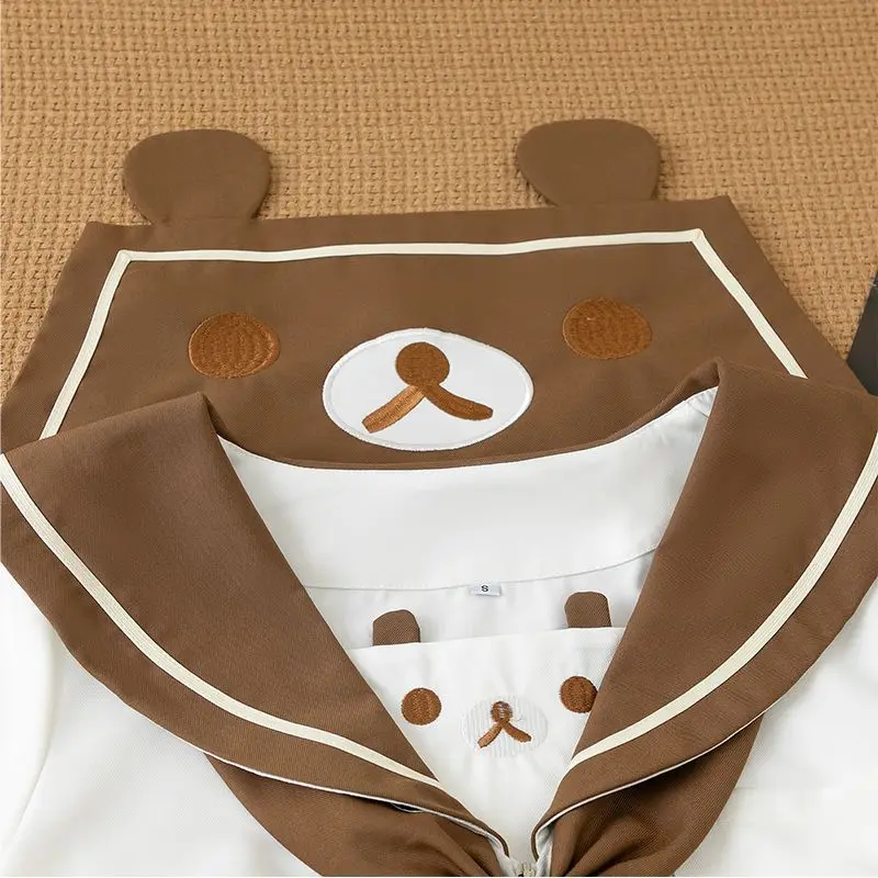 Costume de marin ours japonais pour femme, jupe courte à manches courtes, mignon et doux, Style fille