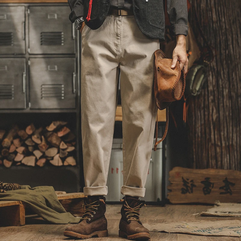 

American Retro Simple Workwear Pants Men's Spring New Casual Pants Autumn Spring Straight Long Pants Youthful Vitali Sle