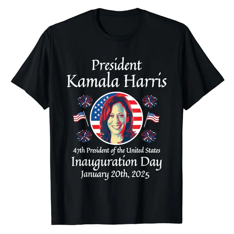 President Kamala Harris Inauguration 2025 Memorabilia T-Shirt Women\'s Fashion Feminism Campaign Tee Tops Novelty Feminist Gift