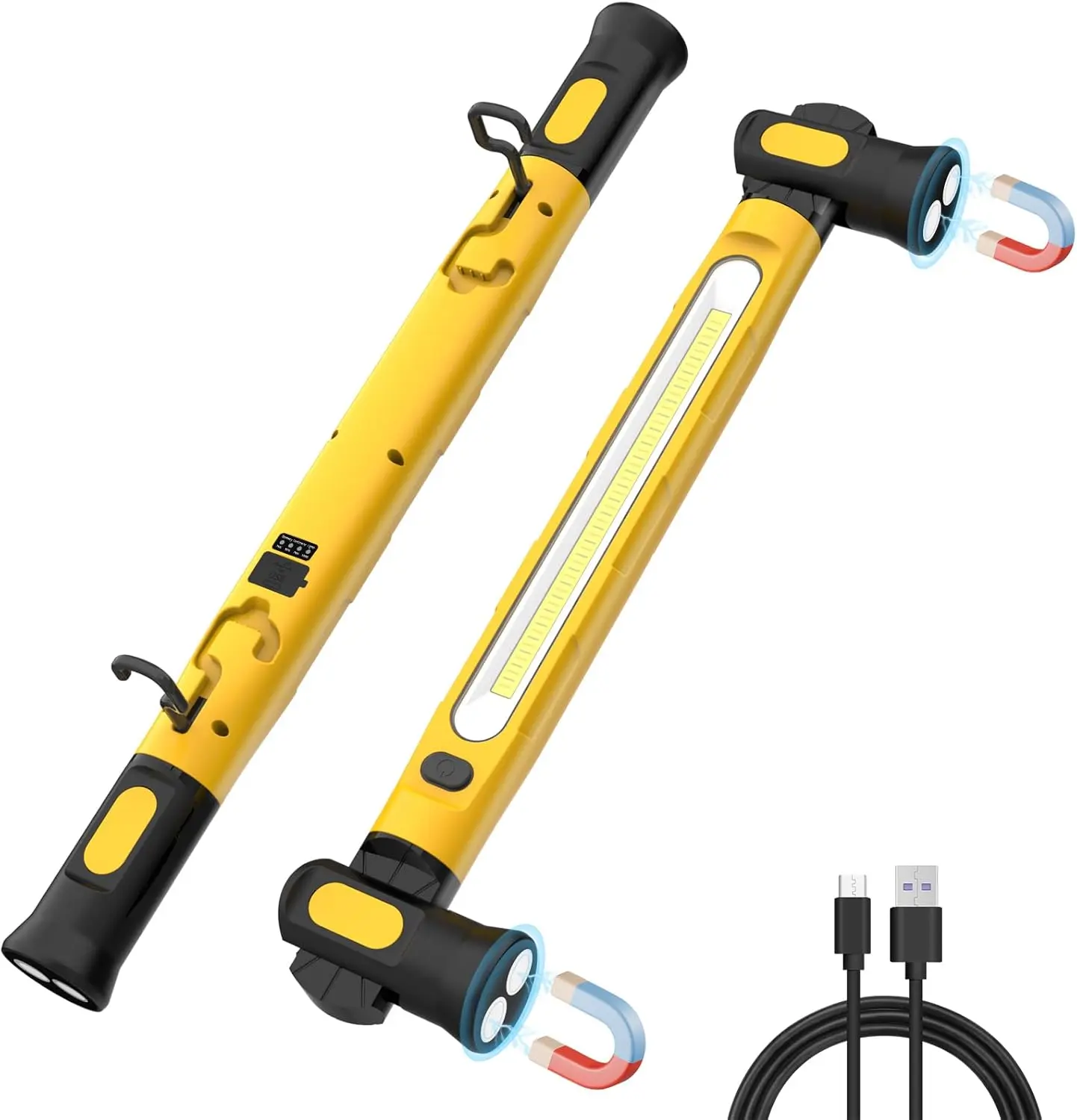 

Перезаряжаемый магнитный светодиодный рабочий фонарь, 6000 мАч, 3000 лм, 3 цвета, регулируемый USB-выход, водонепроницаемый для ремонта автомобиля