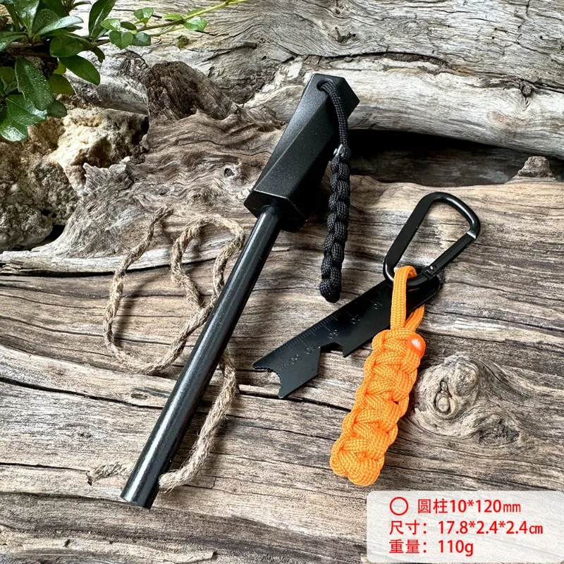 PP Handle with Flint Magnesium Rod Ignition Cord Bear Grylls Survival Fire Starter Magnesium Flint Rod Camping Hiking Equipment - view 5