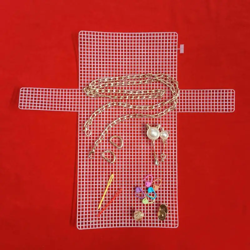 

【Peace】DIY Knitting Crochet Bags Kit Mesh Plastic Canvas Sheets Ribbon Set For DIY Craft Shoulder Bags Tool With Knitting