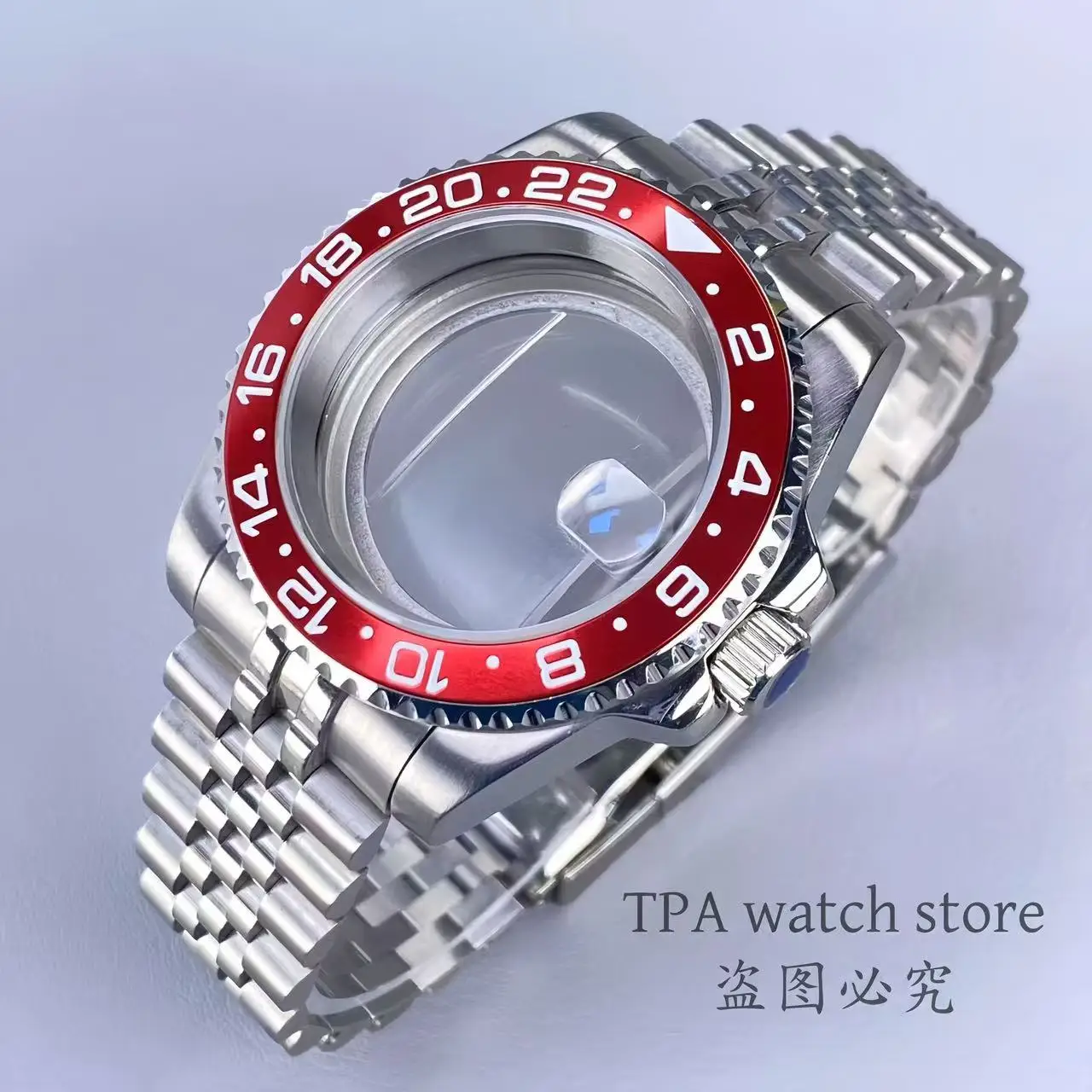 

NH35 40MM SUB/GMT Watch Case Solid Bracelet Glide Lock Clasp for NH34 NH35 NH36 Movement Stainless Steel Men's Watch Accessories