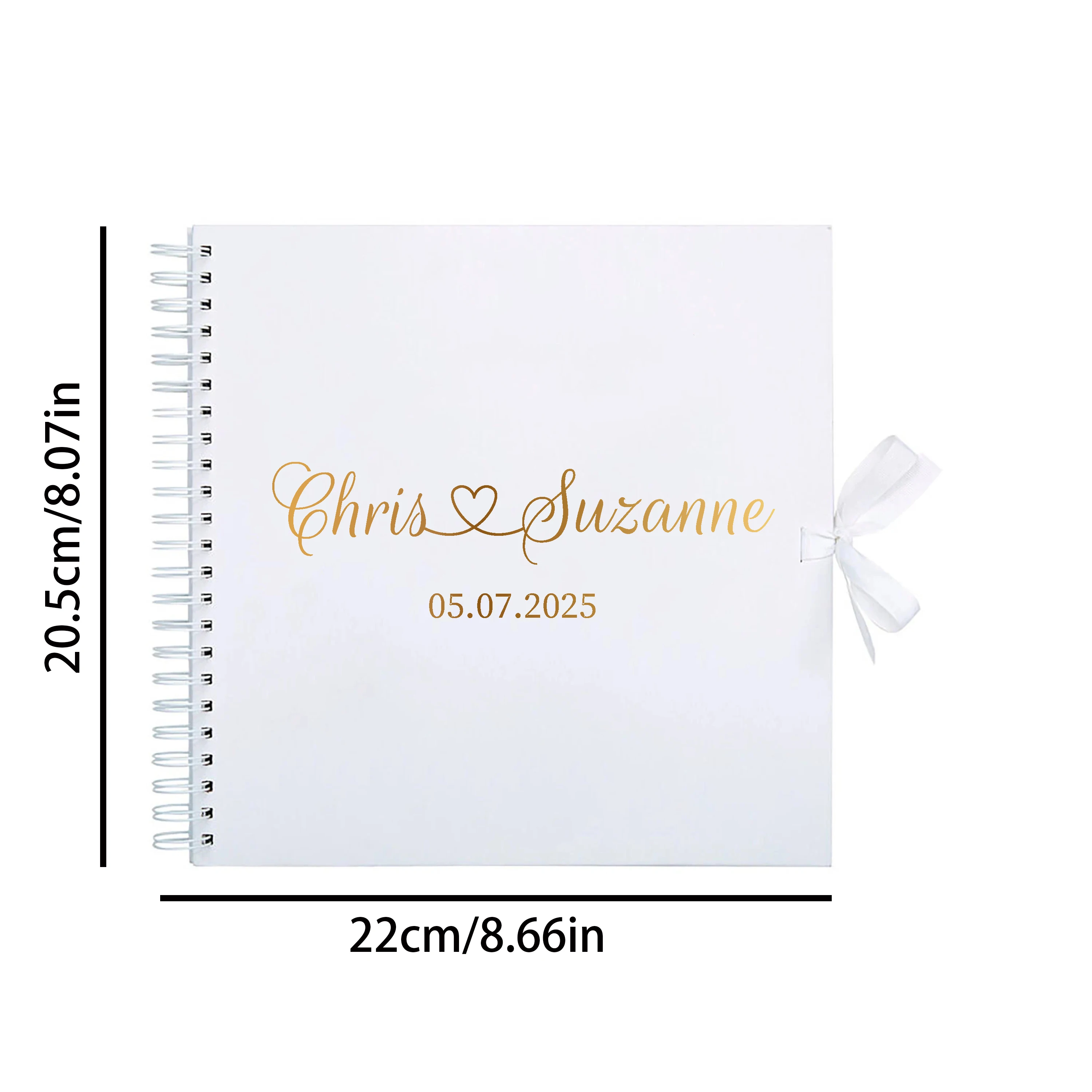 Personalized Wedding Guestbook with Ribbon Signing Book Weddings Ceremony Decoration Communion Signature Book Photo Album Gift